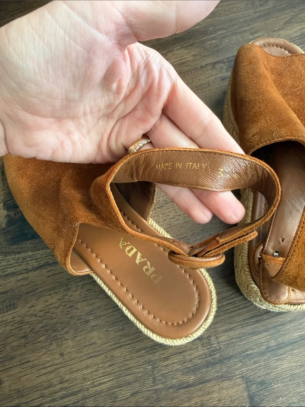 PRADA - Suede Espadrille Sandals